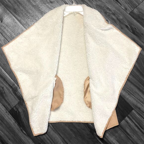 HAVE Flyaway Faux Fur Suede Women's Vest w Pockets in Camel Tan Small - Picture 9 of 12